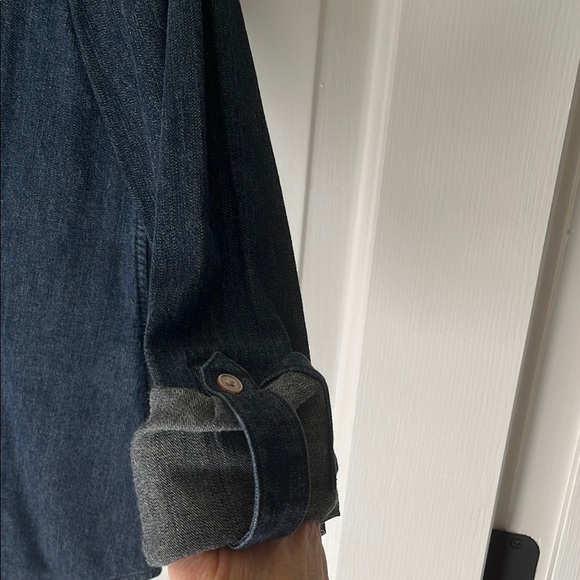 Talbots Women's Dark Denim Button Down Shirt - Picture 4 of 10